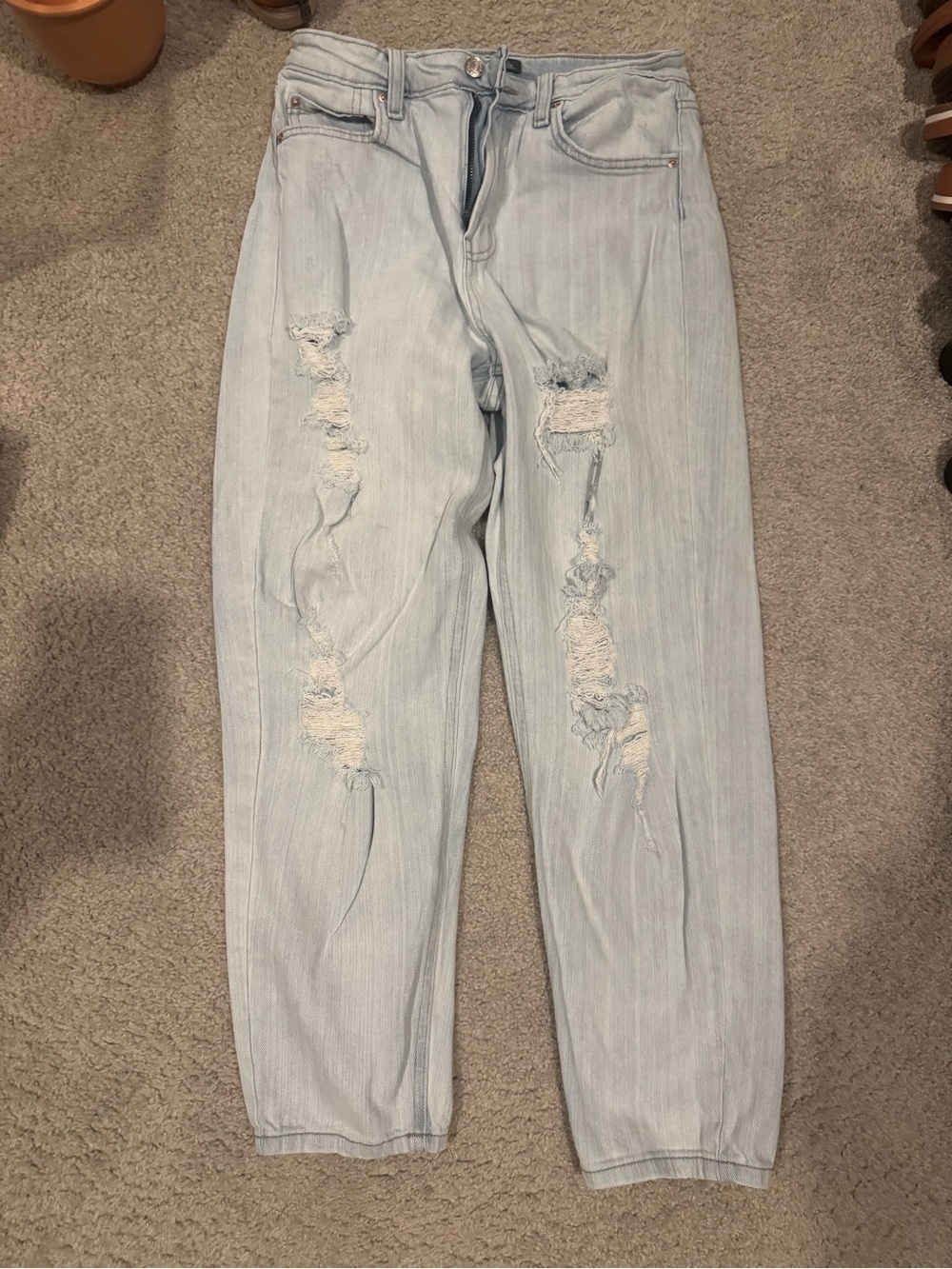 wild fable Light Blue High-Rise Distressed Jeans
